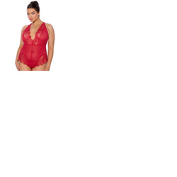 House Of Desire Mila Mesh & Eyelash Lace High Slit Romper Teddy