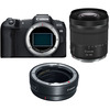 Canon EOS R8 Mirrorless Camera with RF-S 18-150mm f/3. 5-6. 3 IS STM Lens with EF-EOS R mount adapter