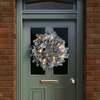 Indoor Outdoor 60cm Pre-Lit Red Berry & Pinecone Snowy Wreath