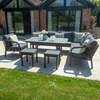 Bracken Outdoors Antigua Rope Aluminium L Shape Corner Sofa Set with Dining Table and Chair