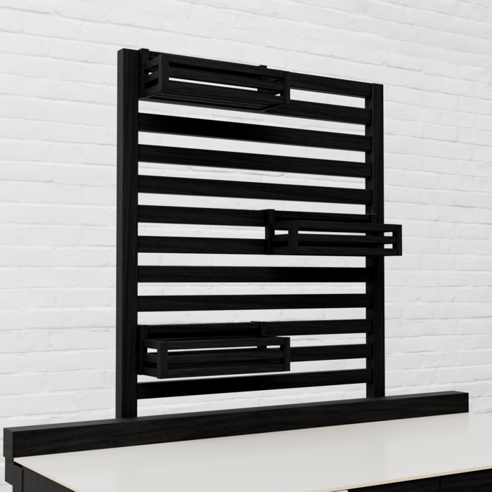 Draco Grills Teak Carbon Line Modular Outdoor Kitchen Add on Slatted Shelf with Hook on Boxes
