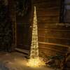 Pre-Lit Christmas Silver Light-Up Cone 150cm with 360 Warm White LEDs