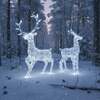 Outdoor Light Up Acrylic Christmas Reindeer Pair of Stags Set