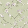 Cherry Blossom Wallpaper Sage Green / Heather Holden 14210