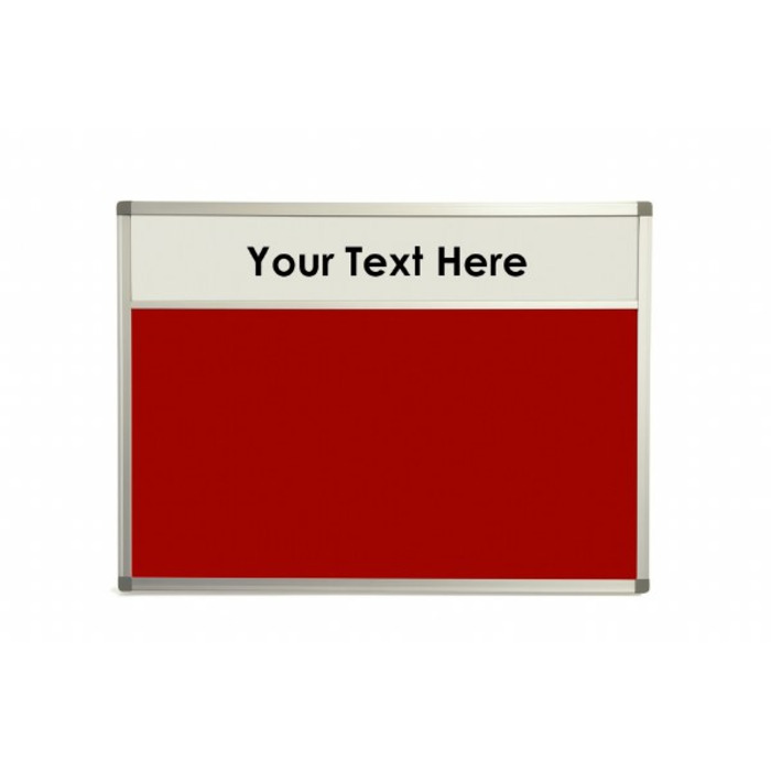 Felt Noticeboard with Header and Aluminium Frame