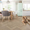 Lusso Bari Liberty Elm Herringbone Glue Down LVT Vinyl Flooring