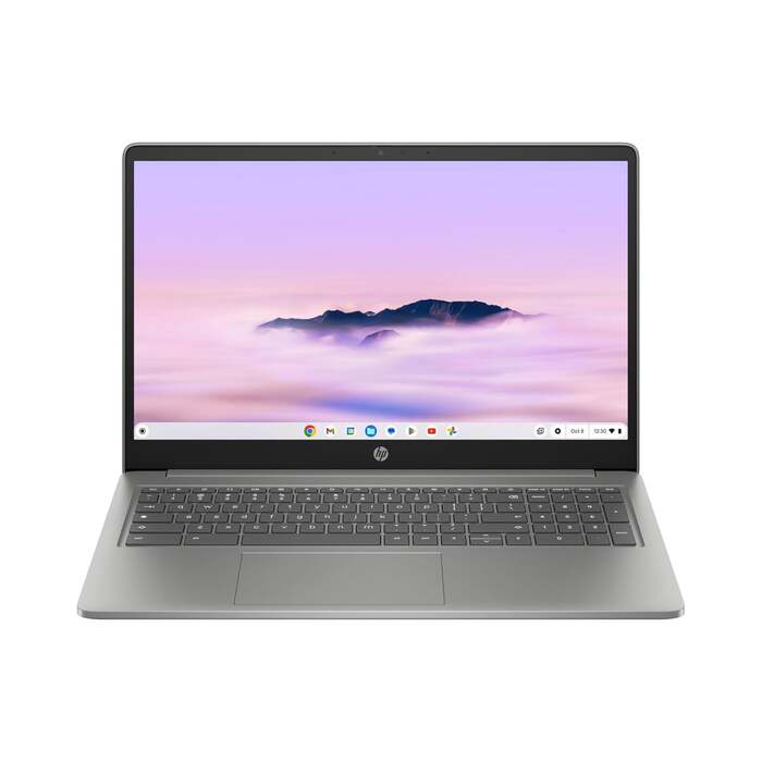 HP Chromebook Plus 15. 6" FHD Laptop – Intel Core i3-N305, 8GB RAM, 128GB SSD, Chrome OS, Silver
