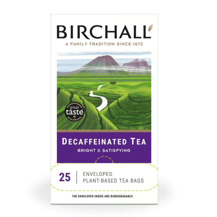 Birchall Decaffeinated Tea - 25 Enveloped Plant-Based Tea Bags RA