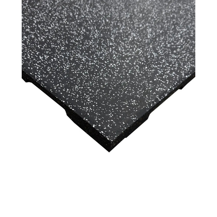 Gym Gear Black Rubber Tile Grey Fleck