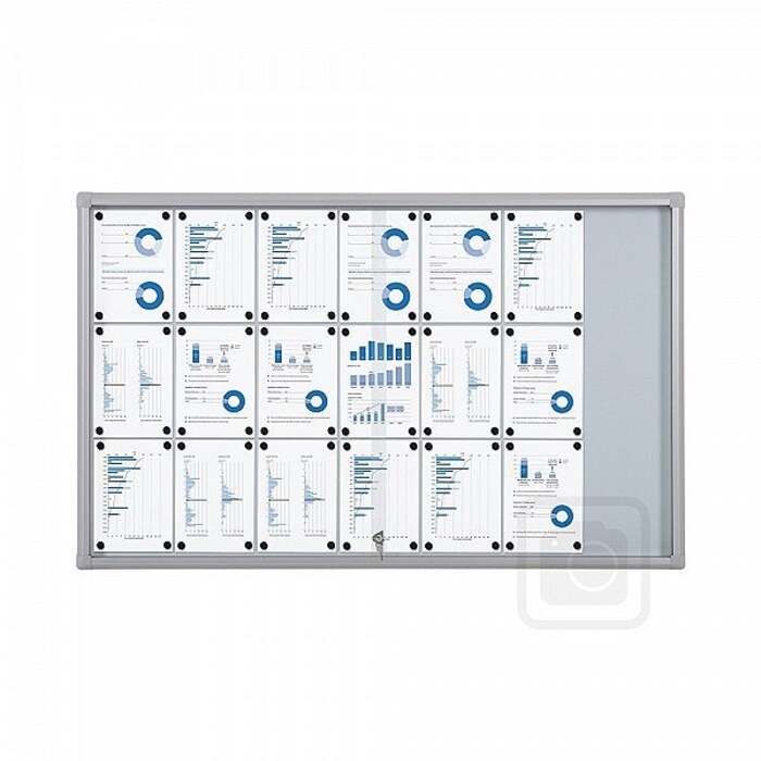 Whiteboard with Locking Sliding Glass Doors