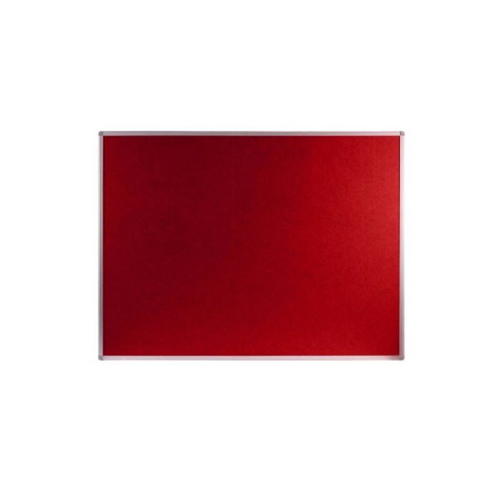 Boards Direct Felt Noticeboard Aluminium Frame 1200 x 900mm RED