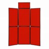 6 Panel Folding Display Stand Black Frame/Red Fabric
