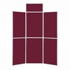 6 Panel Folding Display Stand Grey Frame/Wine Fabric