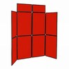 8 Panel Folding Display Stand Black Frame/Red Fabric