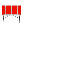 4 Panel Maxi Desk Top Display Stand Grey Frame/Red Fabric