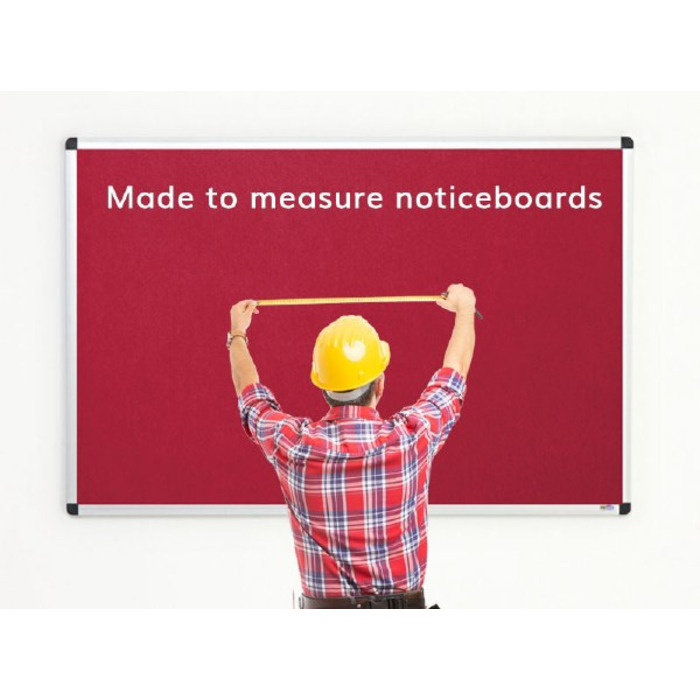 Made to Measure Felt Noticeboard Up to 1200x900mm Burgundy Fabric Aluminium Frame