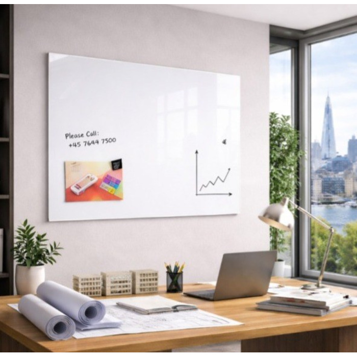 Essentials White Magnetic Glass Writing Board
