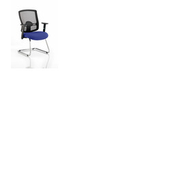 Portland Cantilever Visitor Chair Stevia Blue fabric seat