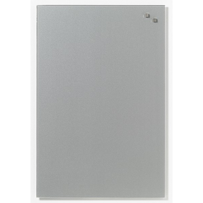 NAGA Magnetic Glass Noticeboard SILVER 40 x 60cm
