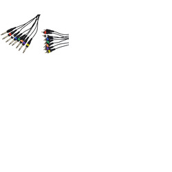 8 Way Cable Loom ¬" Jack to Phono With Colour Coded Plugs