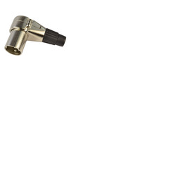 Male XLR Connector With Right Angle Style. Strong Cable Grip, Metal Body