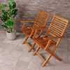 FSC® 100% Certified Acacia Wooden Pair of Foldable Outdoor Dining Armchairs