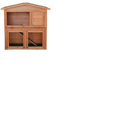 FSC® 100% Certified Two Storey Pet Hutch with Play Area Natural Wood