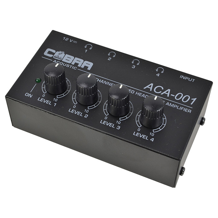 Headphone Amplifier 4 Channel With Individual Controls & Monitor 6. 3mm Jacks