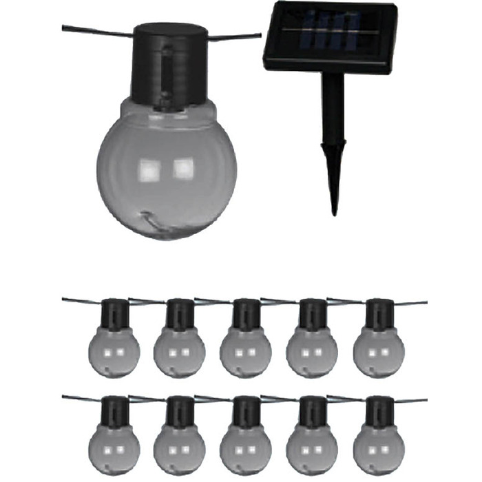 Globe LED String Light - Solar Recharging 3. 8m with 10 Lights