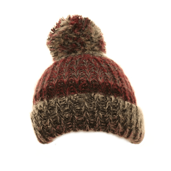 Girls Jano Chunky Knitted Bottle Hat - Dark Pink