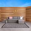 L-Shaped Rattan Sofa Set Grey