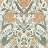 Apelviken Tulip Wallpaper White Yellow Galerie 33006