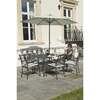 Alexander Rose Portofino 6 Seater Metal Garden Furniture Set with Rectangular Table & Armchairs, Set only