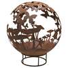 Garden Fire Ball 90cm Fairy Design with Rust Finish