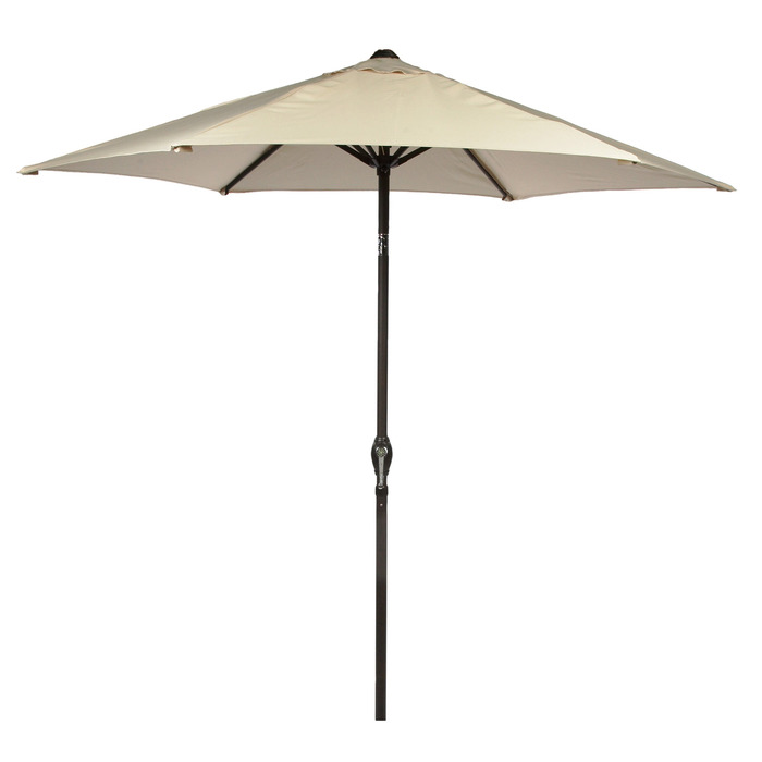 Bracken Outdoors Ecru 3m Crank and Tilt Round Garden Parasol - Graphite Pole