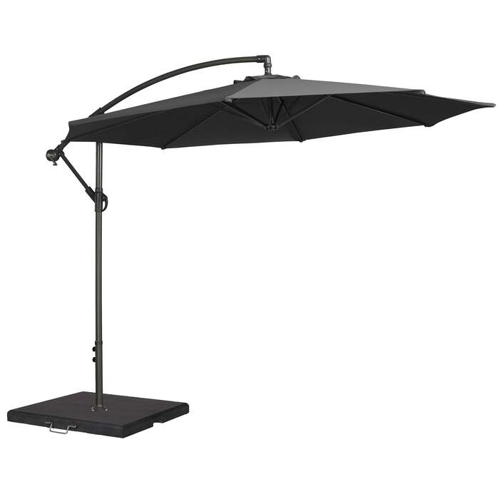 Alexander Rose 3m Cantilever Round Garden Parasol - Charcoal