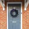 Christmas Wreath with Blue Fibre Optic Lights