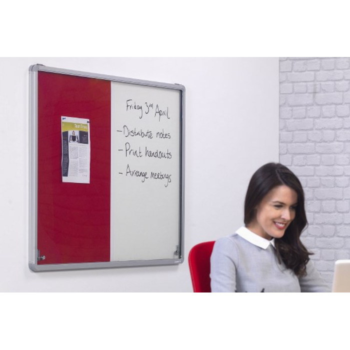 Lockable Combination Whiteboard/Noticeboard