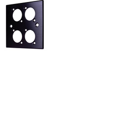 Black Wall Plate With D-Series Hole - 4 Gang