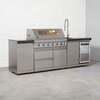 Draco Grills 6 Burner BBQ Modular Outdoor Kitchen with Gas Bottle Cabinet, Single Fridge and Sink, Mid March 2026