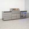 Draco Grills 6 Burner BBQ Modular Outdoor Kitchen with Quad Drawer and Double Fridge Unit, End of February 2026