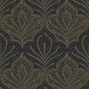 Margot Damask Wallpaper Black Grandeco A62302