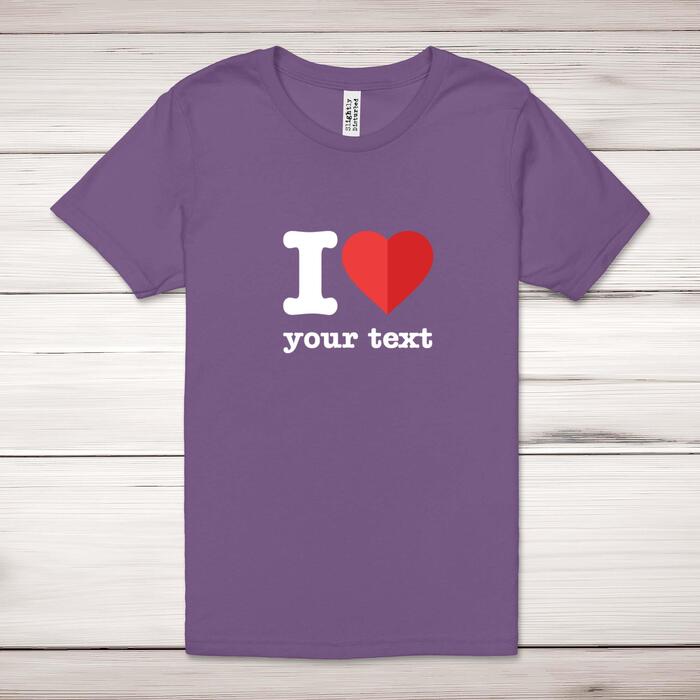 Personalised I Love Adult T-Shirt
