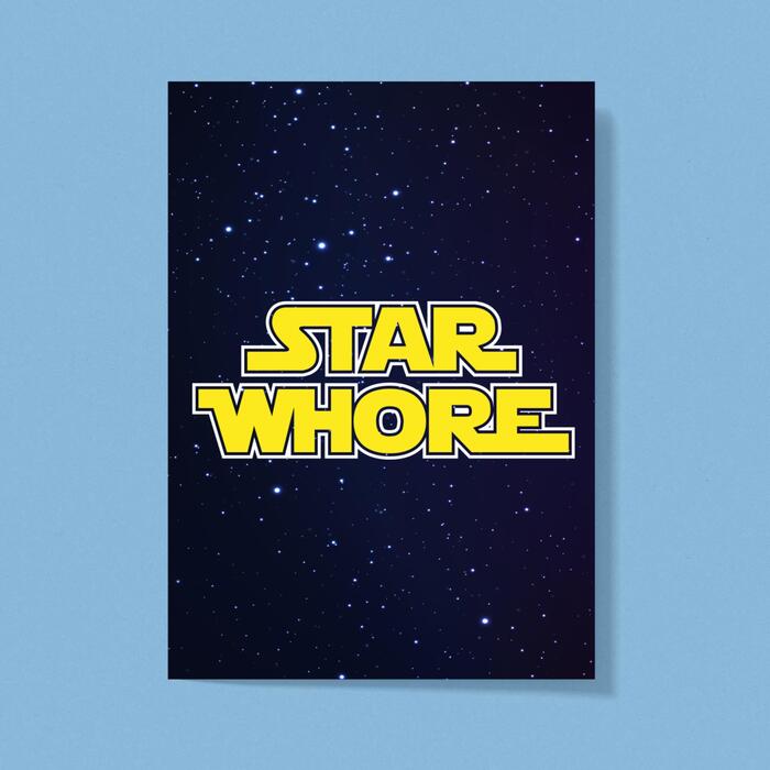 Star Whore Greeting Card - White, A5
