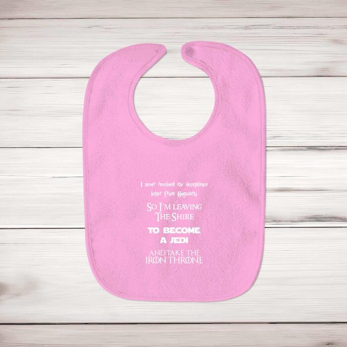 Take The Iron Throne Baby Bib - Pink, One