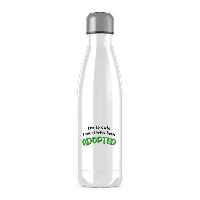 So Cute I'm Adopted Water Bottle - White, One
