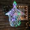 35CM Colour Changeable White Wicker Christmas Lantern with 40 LEDS -Battery Operated