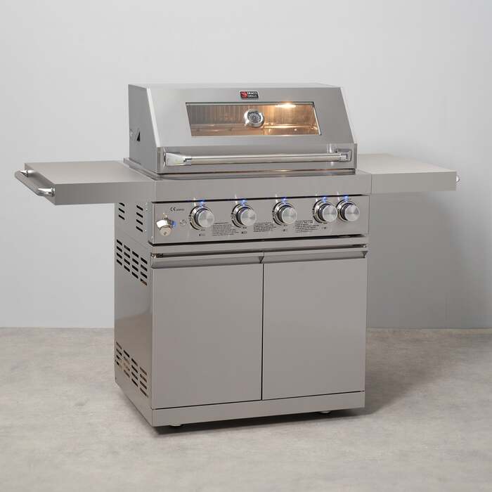 Draco Grills Z440 Deluxe 4 Burner Stainless Steel Gas Barbecue with Cabinet, End of January 2026