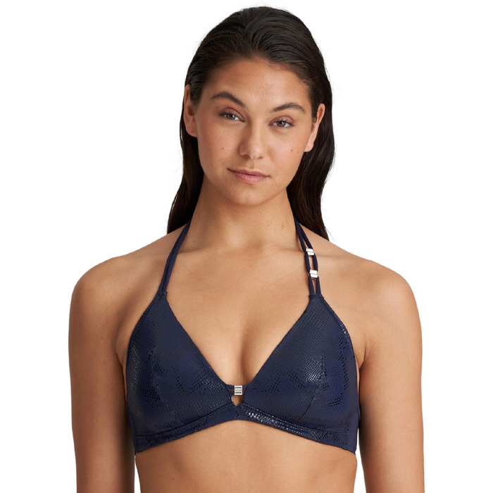 Marie Jo San Domino Padded Triangle Bikini Top - Evening Blue - S - 10