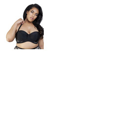 Playful Promises Hunter McGrady Black Mesh Insert Bikini Top